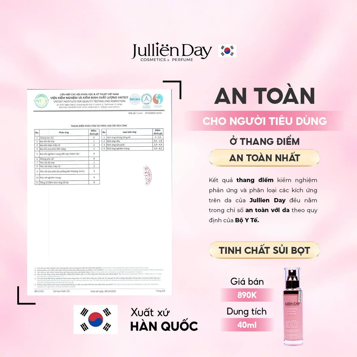 Giảm ngay 30% khi mua tinh chất tạo bọt siêu phục hồi căng bóng da Jullien Day 6 trong 1 (40ml)