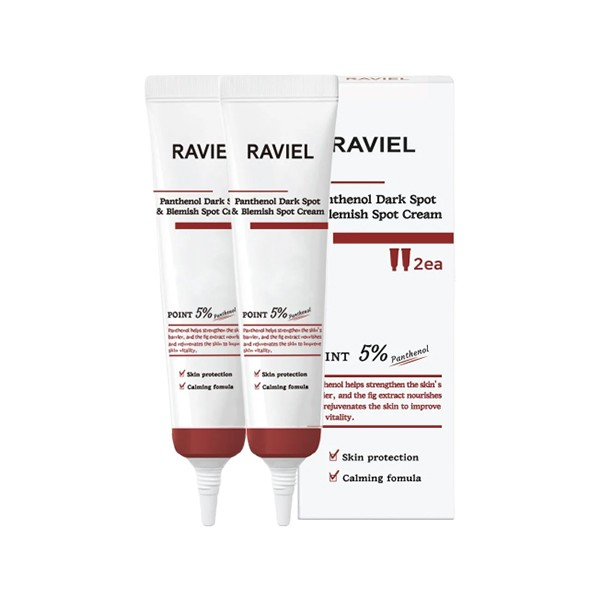 Kem hỗ trợ thâm, kháng viêm và ngăn ngừa mụn Raviel Panthenol Acerola Dark Spot & Blemish Spot Cream 15ml