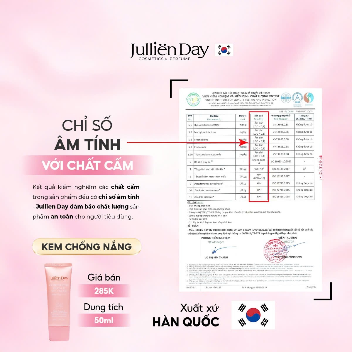 Giảm ngay 32% khi mua kem chống nắng đa năng dưỡng trắng nâng tông Jullien Day (50ml)