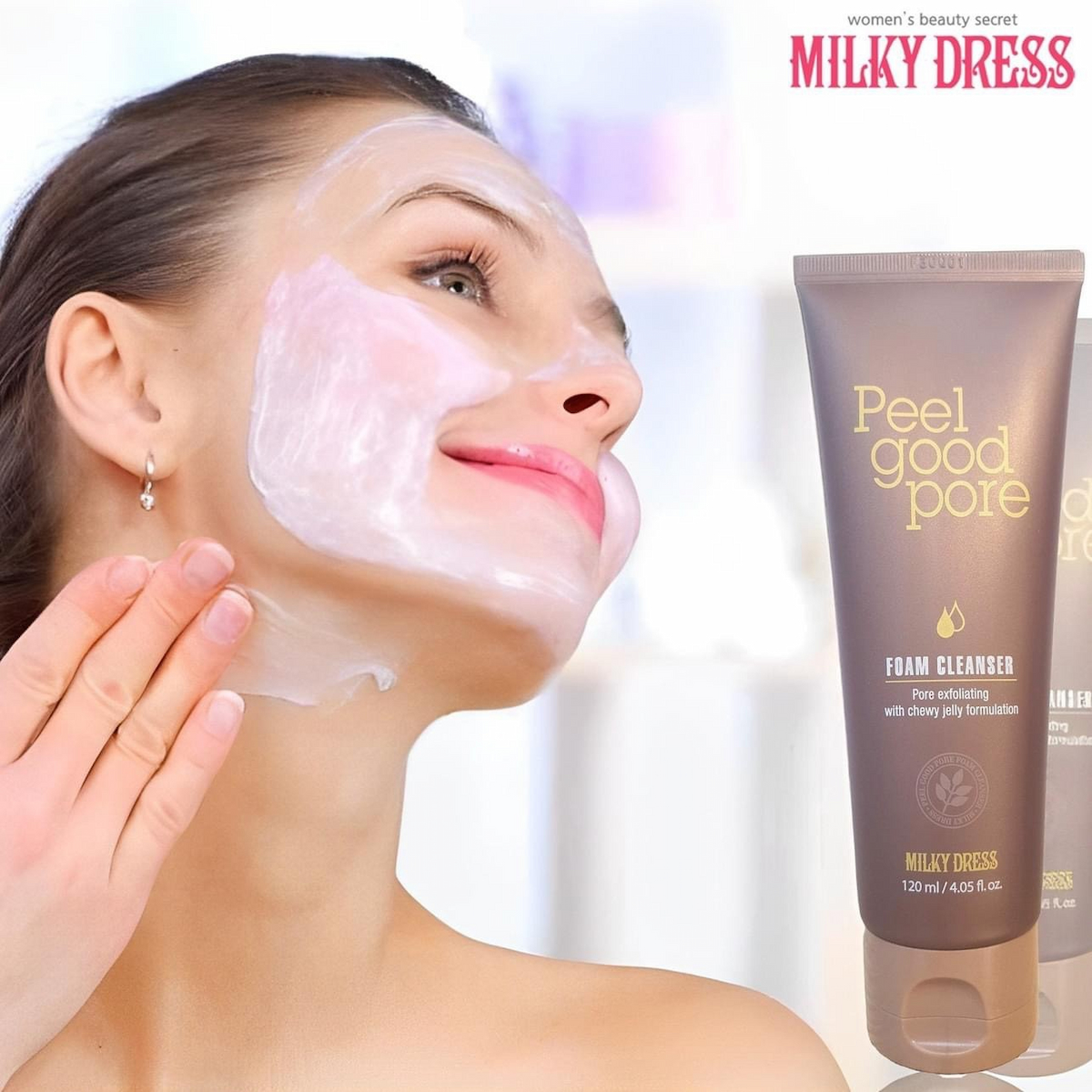 Sữa rửa mặt làm trắng da tẩy tế bào chết Milky Dress Peel Good Pore Foam Cleanser (120ml)