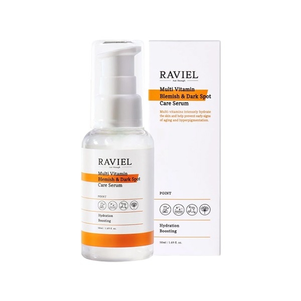 Tinh chất dưỡng sáng, làm mờ đốm nâu, căng bóng da Raviel Multi Vitamin Blemish & Dark Spot Care Serum 50ml