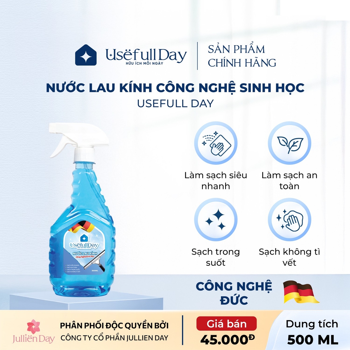 Nước lau kính công nghệ sinh học Usefull Day 500ml