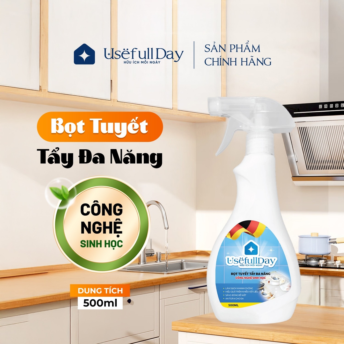 Bọt tuyết tẩy đa năng công nghệ sinh học Usefull Day 500ml