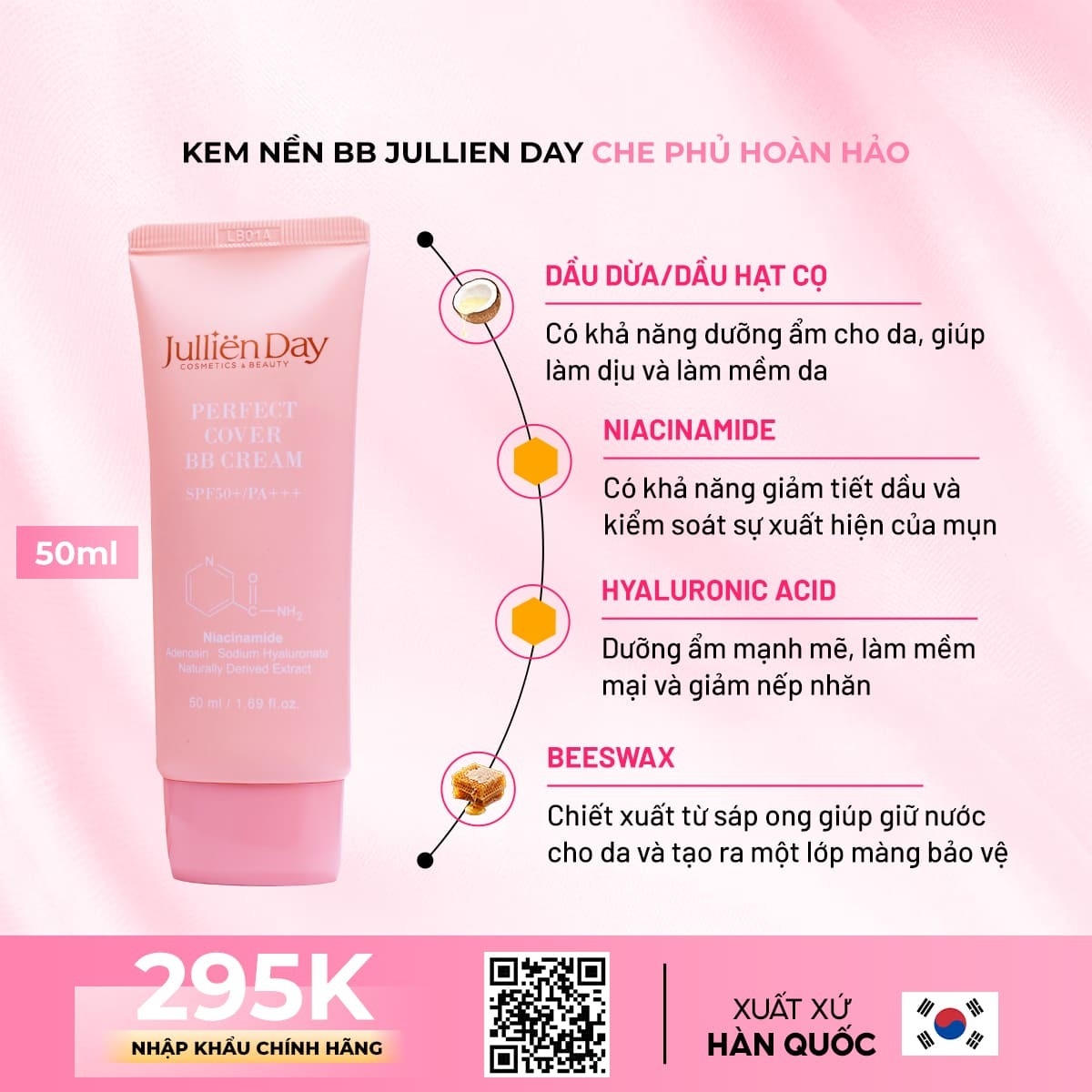 Kem nền BB che phủ hoàn hảo Jullien Day 50ml