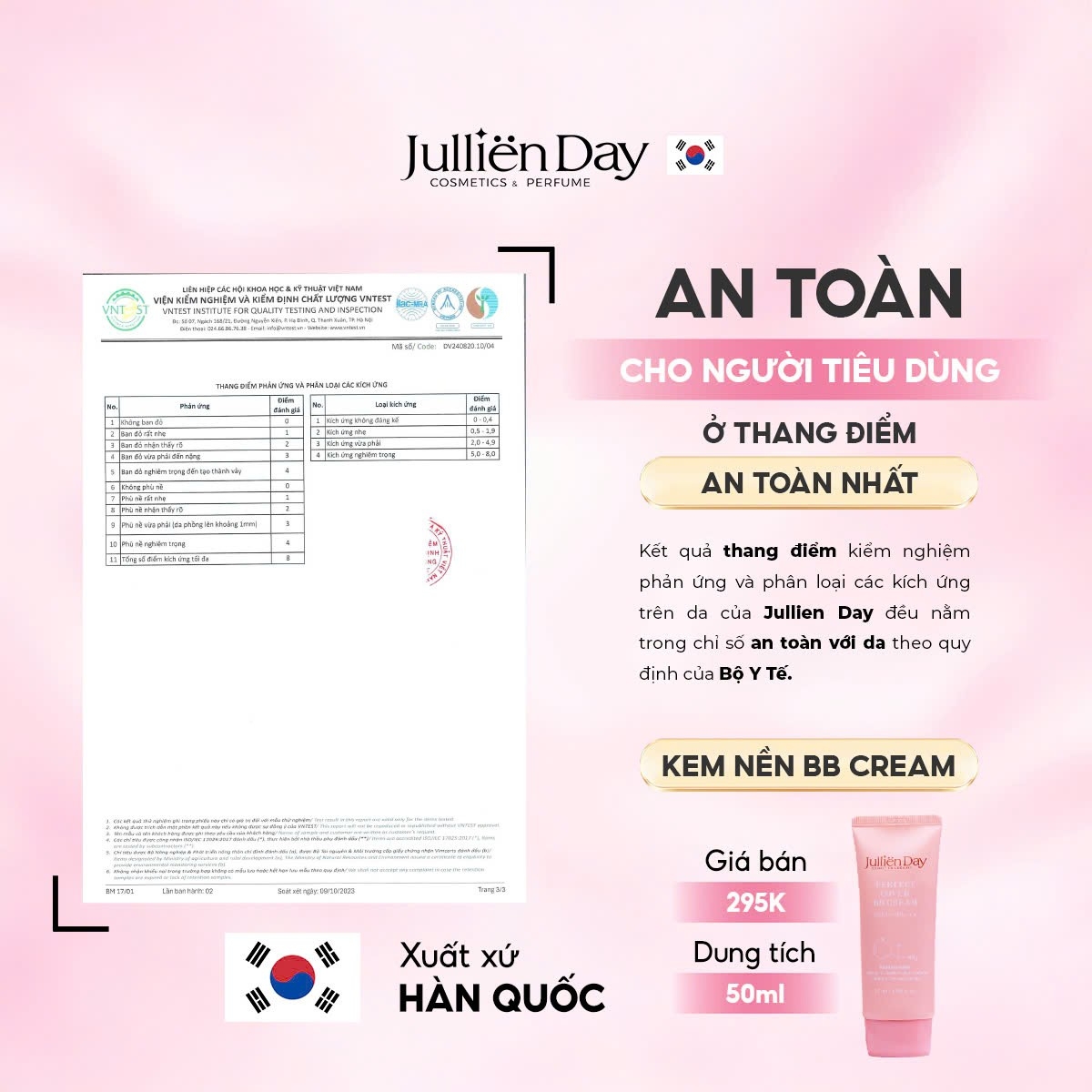 Kem nền BB che phủ hoàn hảo Jullien Day 50ml