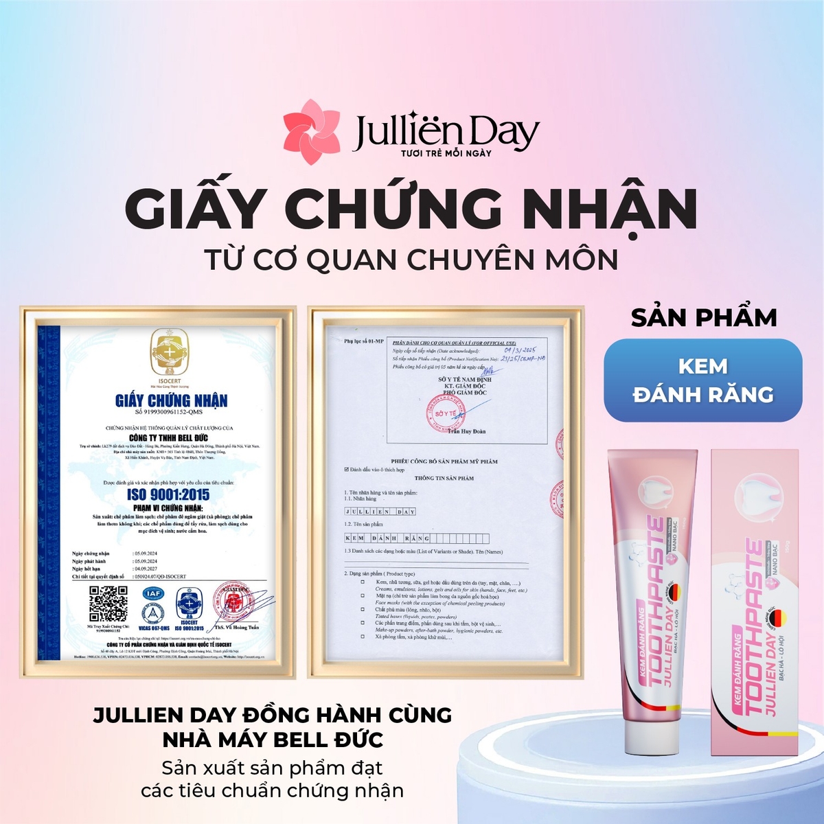 Kem đánh răng cao cấp nano bạc Jullien Day 150g