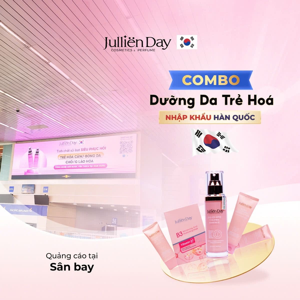Bộ 5 sản phẩm Jullien Day chăm sóc da toàn diện, dưỡng trắng phục hồi chuẩn Hàn
