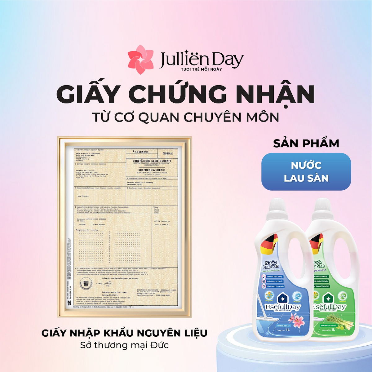 Nước lau sàn công nghệ sinh học hương chanh sả 1 lít Usefull Day
