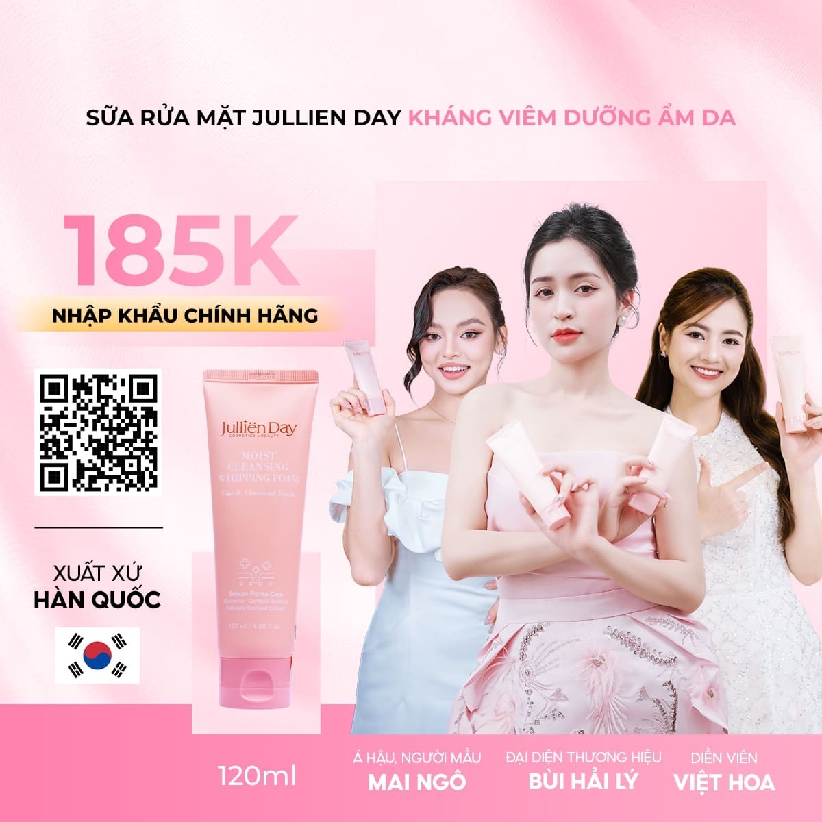 Sữa rửa mặt kháng viêm dưỡng ẩm da Jullien Day (120ml)