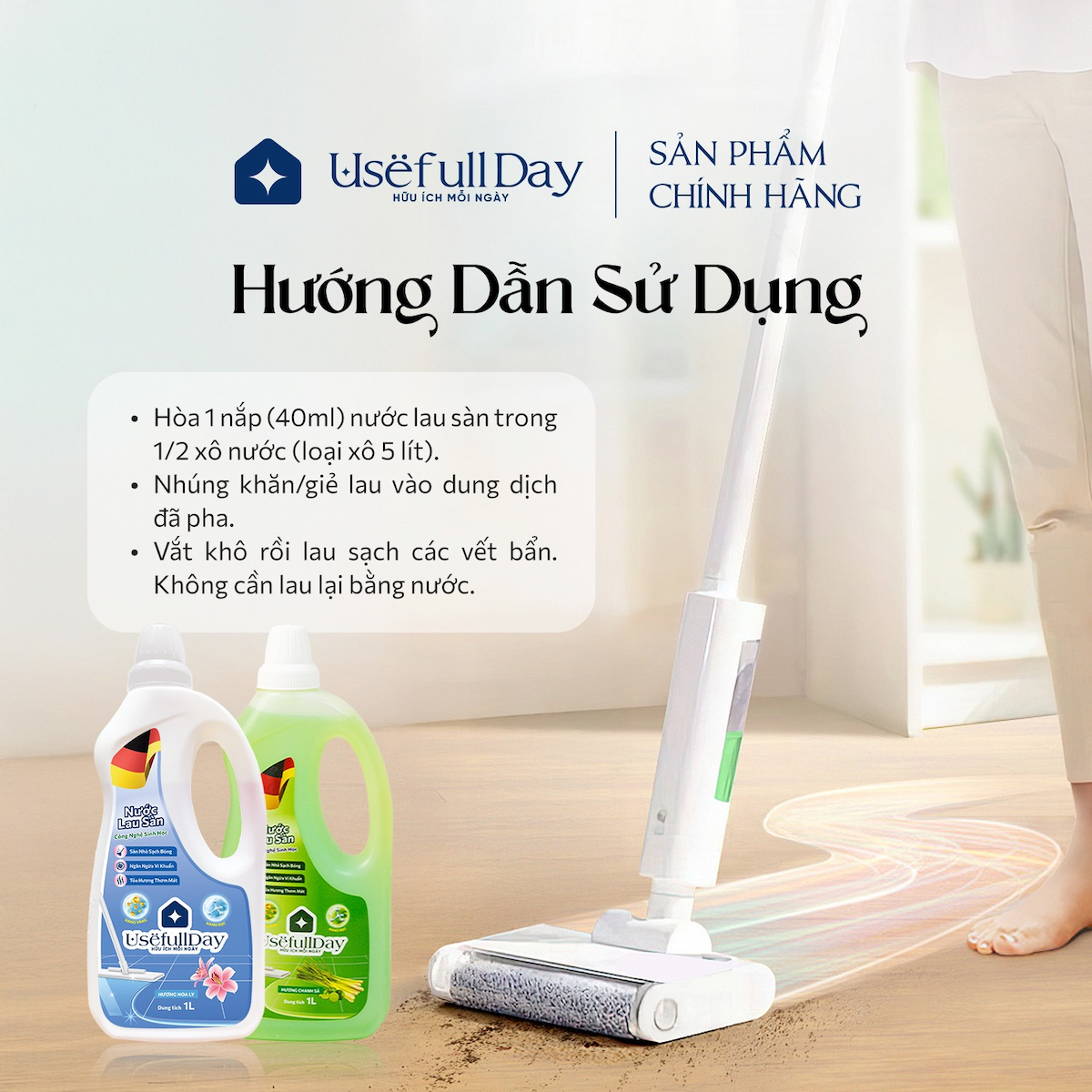 Nước lau sàn công nghệ sinh học hương chanh sả 1 lít Usefull Day