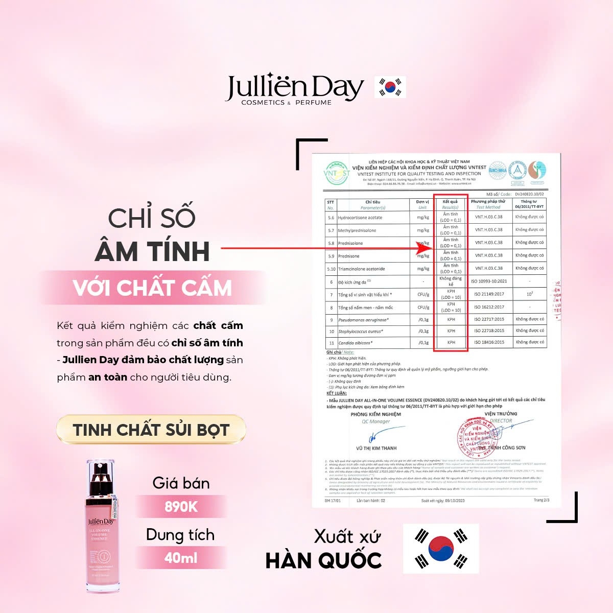 Tinh chất tạo bọt siêu phục hồi căng bóng da Jullien Day 6 trong 1 (40ml)