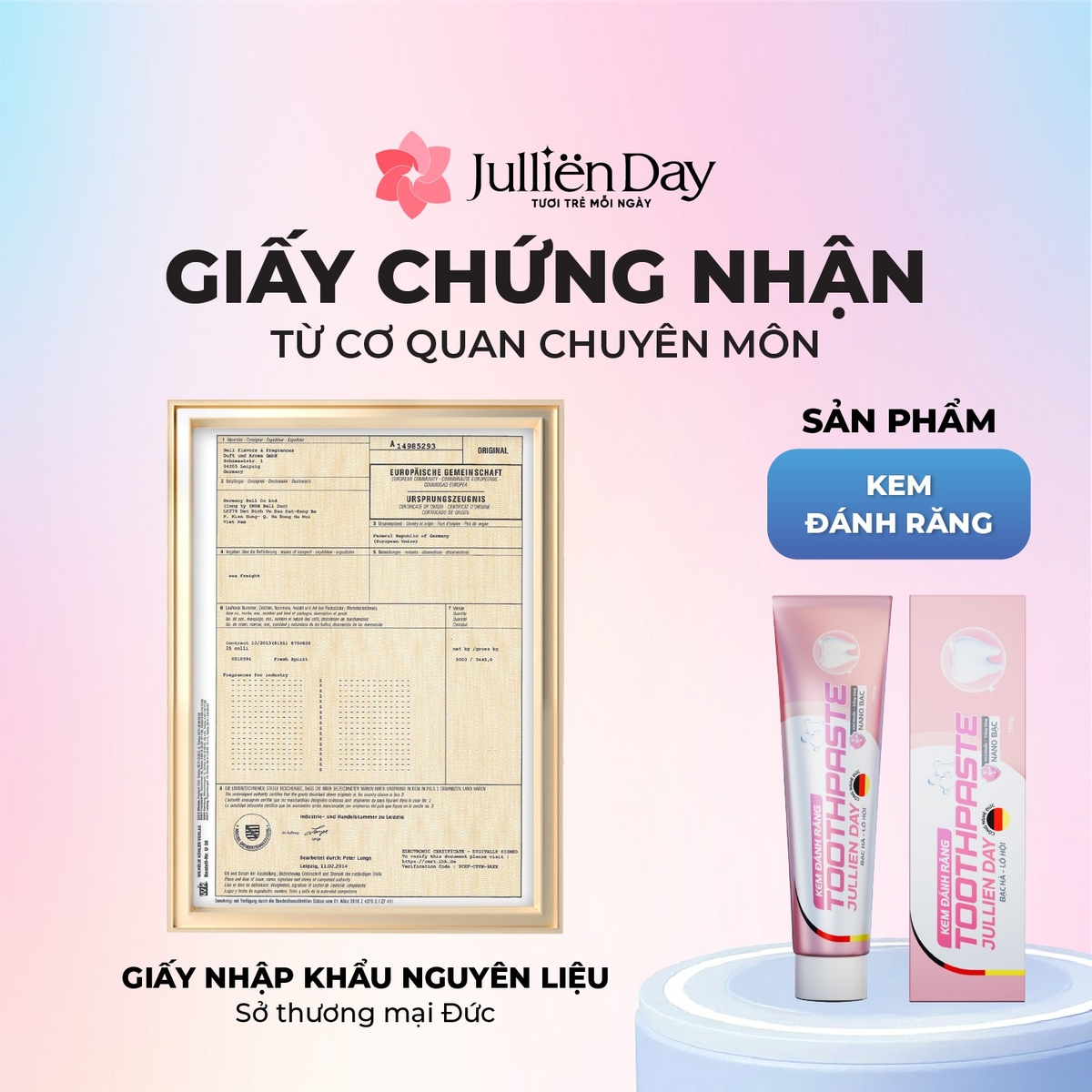 Kem đánh răng cao cấp nano bạc Jullien Day 150g