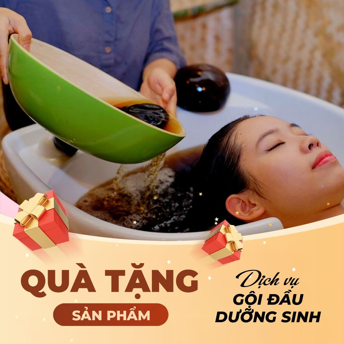 Tặng sản phẩm làm đẹp khi sử dụng dịch vụ gội đầu dưỡng sinh Hàn Quốc