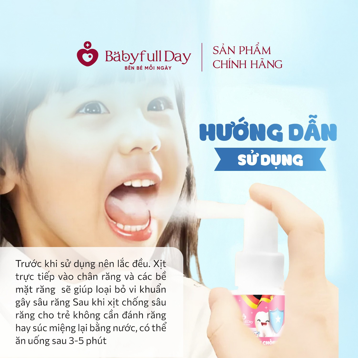 Xịt Chống Sâu Răng Trẻ Em Thảo Mộc Babyfull Day 20ml