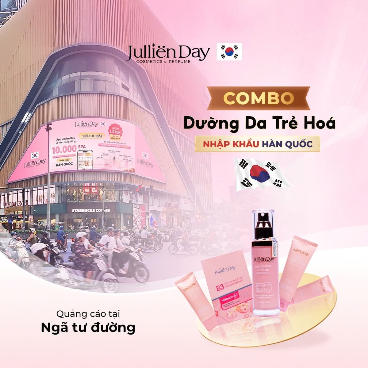 Bộ 5 sản phẩm Jullien Day chăm sóc da toàn diện, dưỡng trắng phục hồi chuẩn Hàn