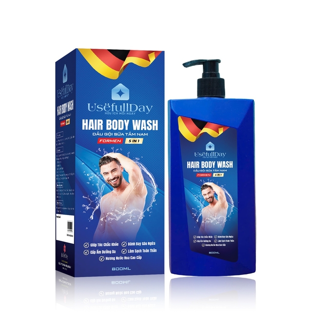Dầu gội sữa tắm nam 5in1 hương nước hoa Usefull Day (800ml)