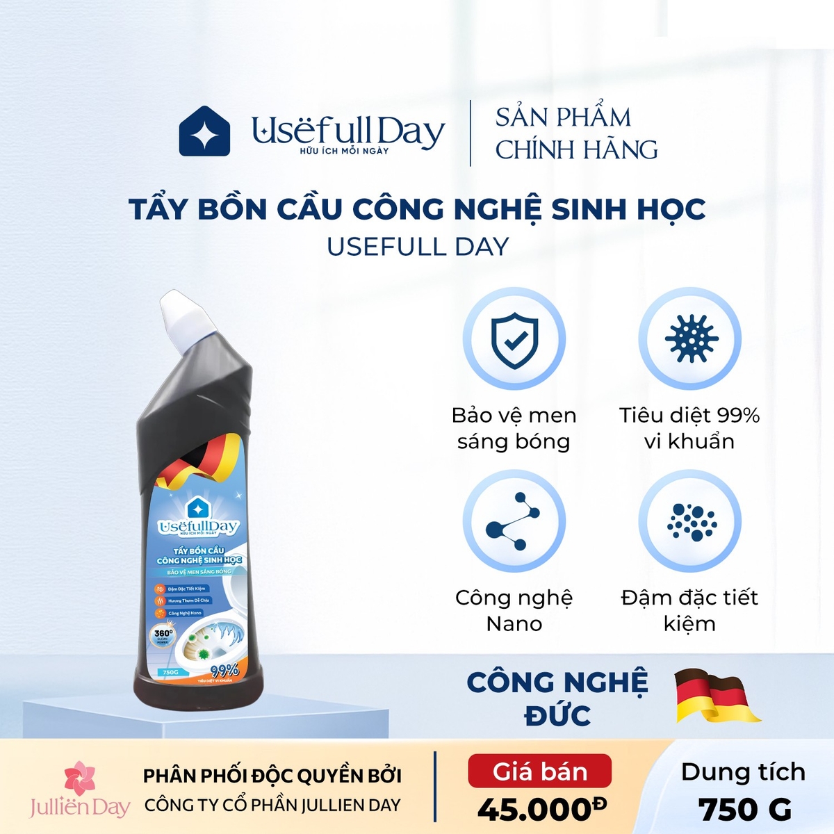 Tẩy bồn cầu công nghệ sinh học Usefull Day (750ml)