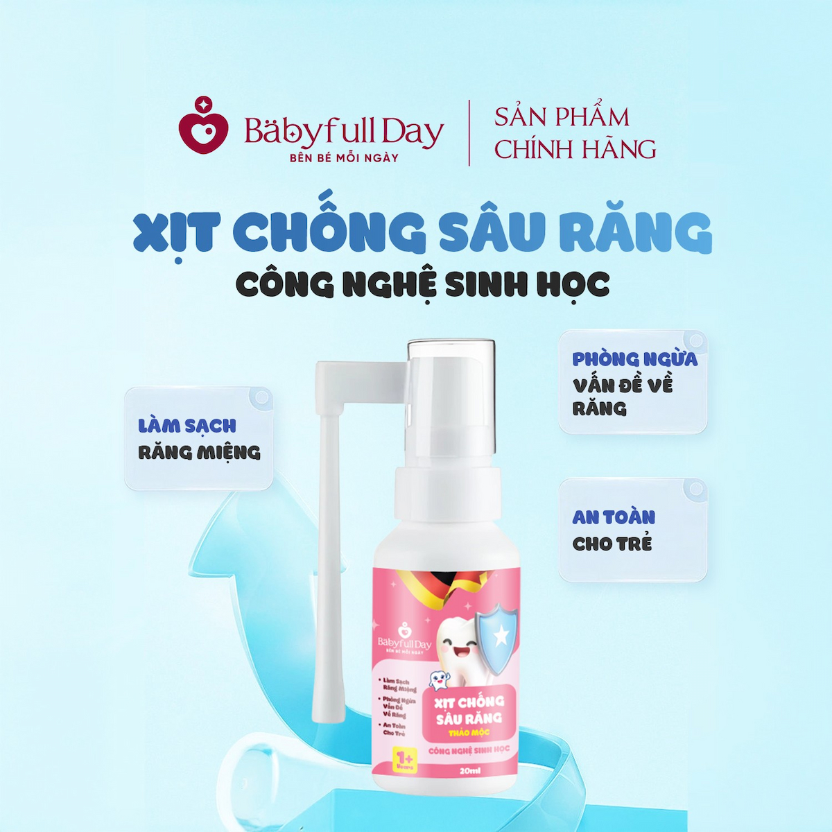 Xịt Chống Sâu Răng Trẻ Em Thảo Mộc Babyfull Day 20ml
