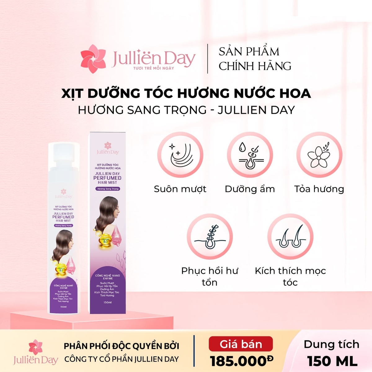 Flash sale: Tặng Dung dịch vệ sinh phụ nữ dạng bọt 150ml khi mua Xịt dưỡng tóc hương nước hoa sang trọng 150ml