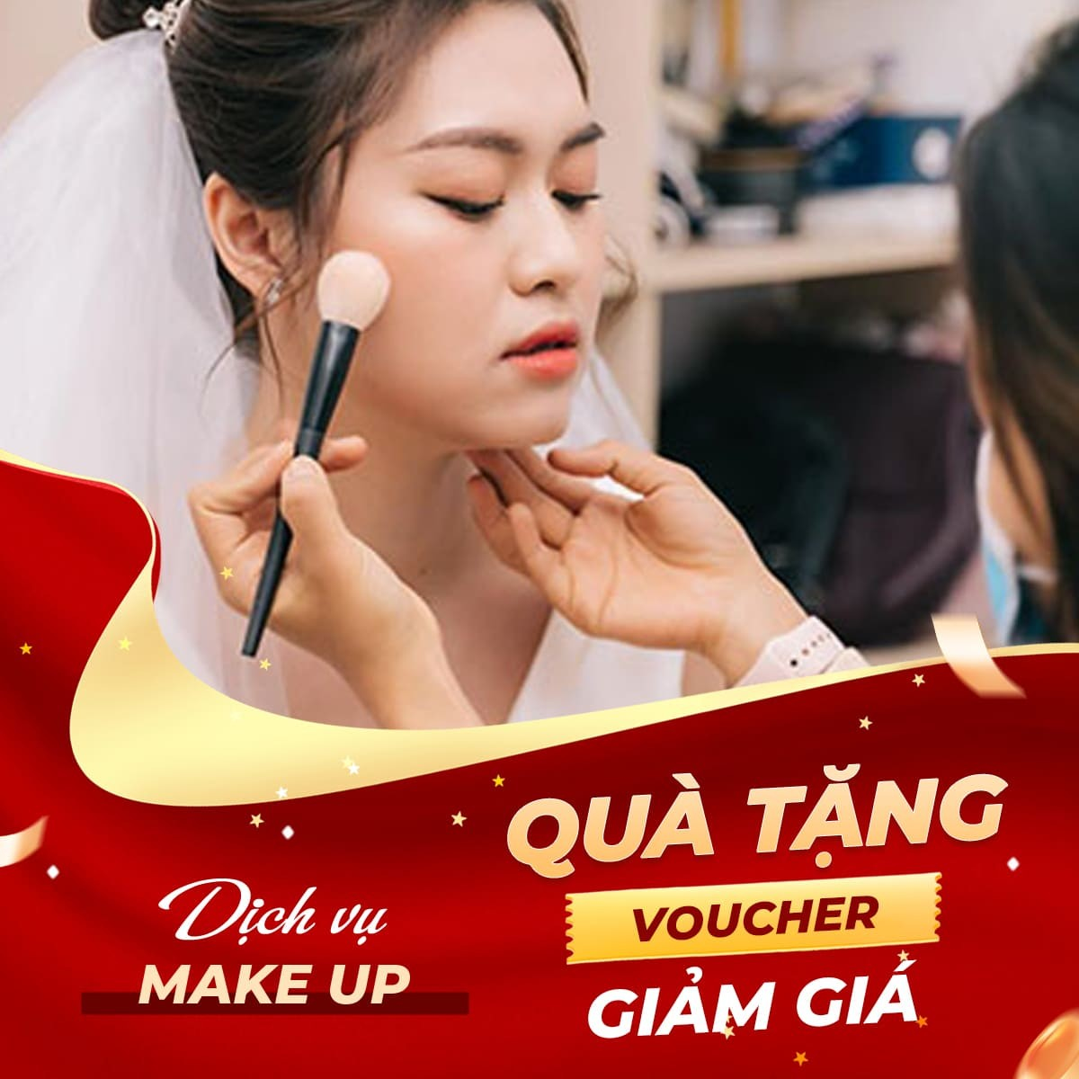 Tặng voucher dịch vụ Make - up cô dâu lễ gia tiên tại tiệm