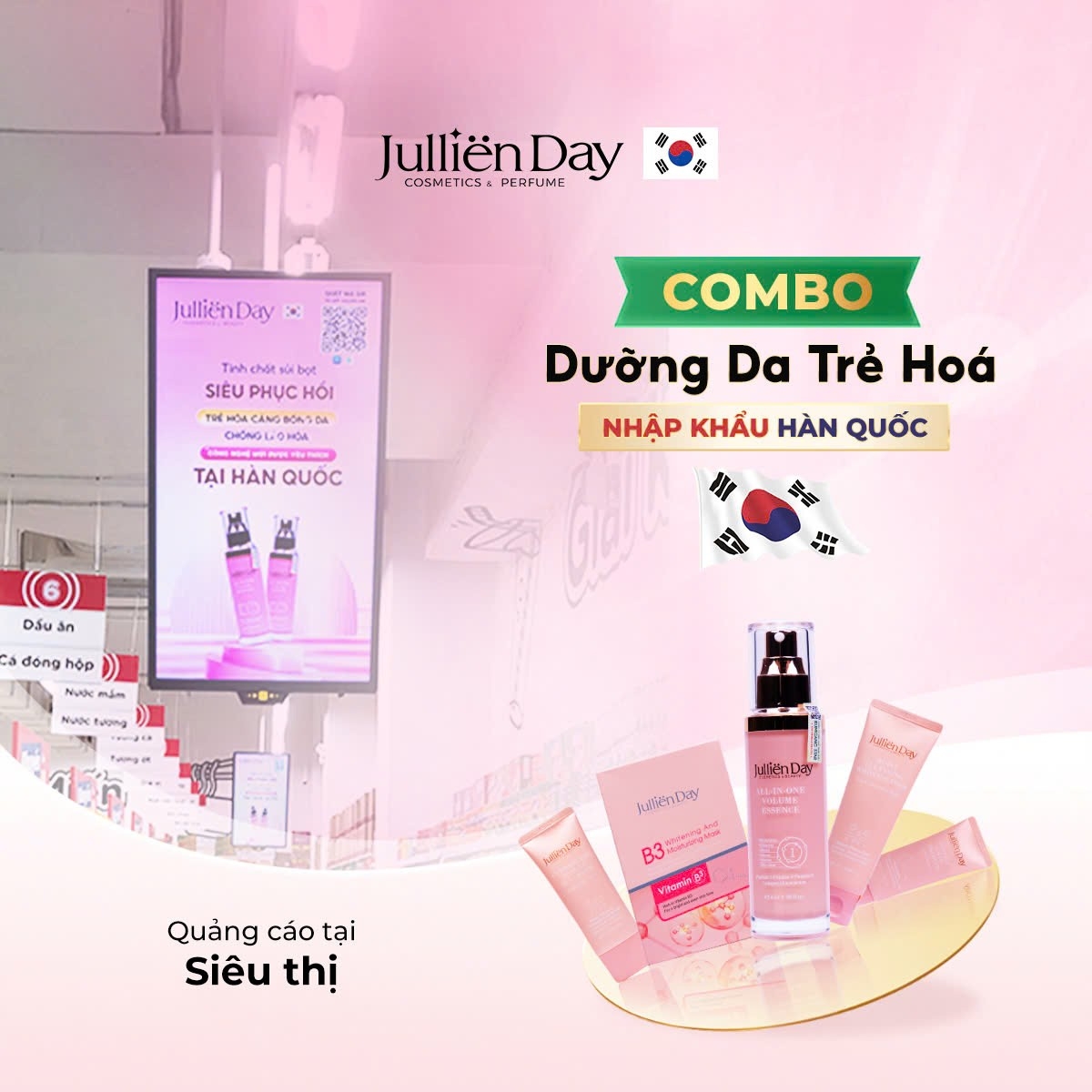 Bộ 5 sản phẩm Jullien Day dưỡng da sáng khỏe mịn màng chuẩn Hàn