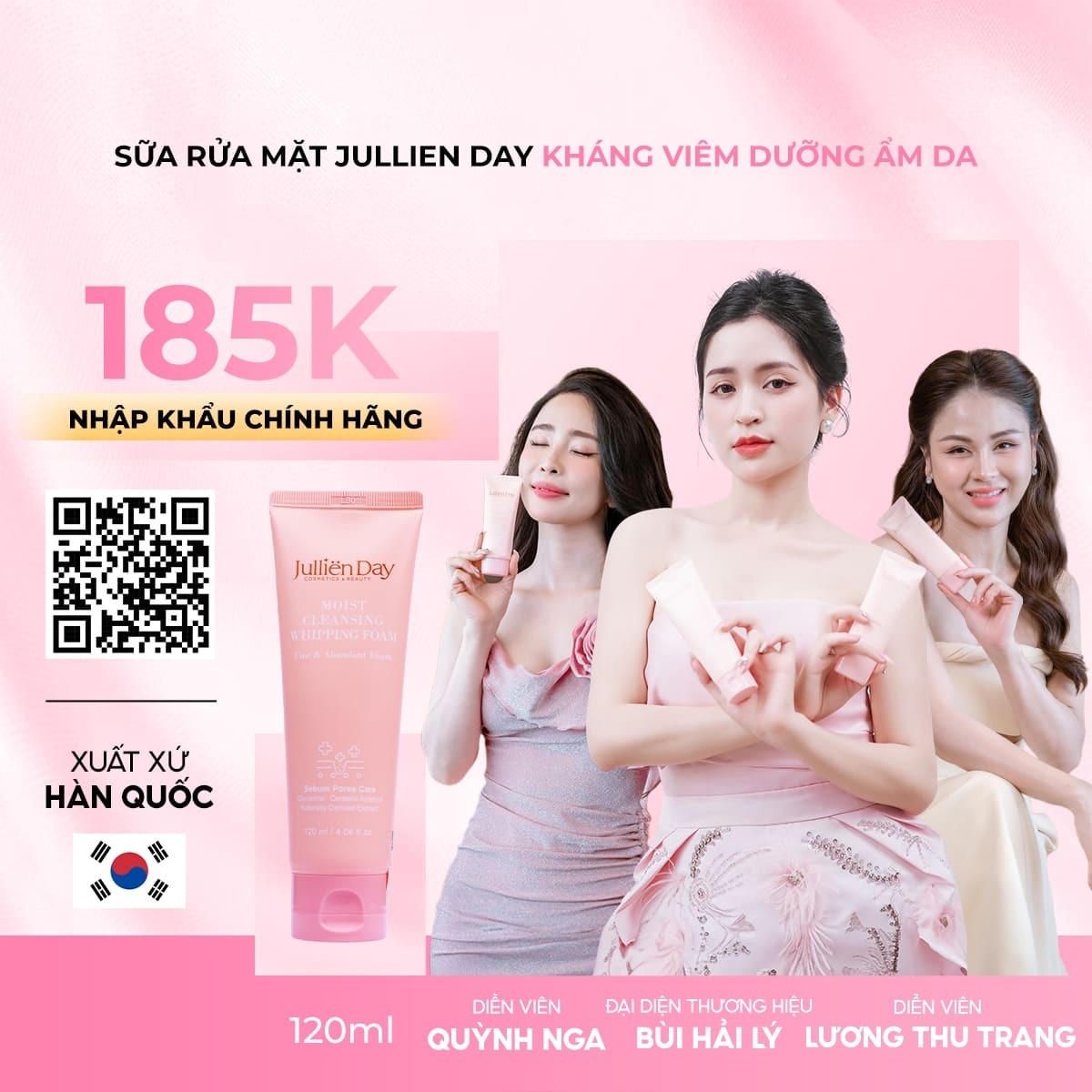 Sữa rửa mặt kháng viêm dưỡng ẩm da Jullien Day (120ml)