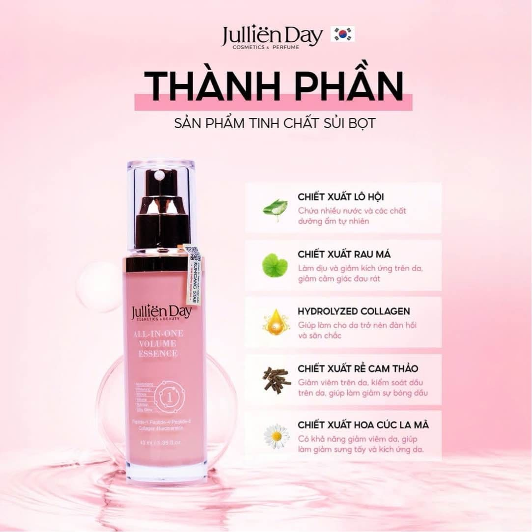 Tinh chất tạo bọt siêu phục hồi căng bóng da Jullien Day 6in1 (40ml)