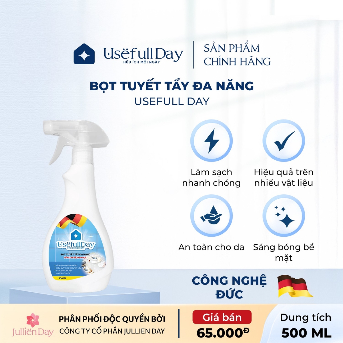 Bọt tuyết tẩy đa năng công nghệ sinh học Usefull Day 500ml