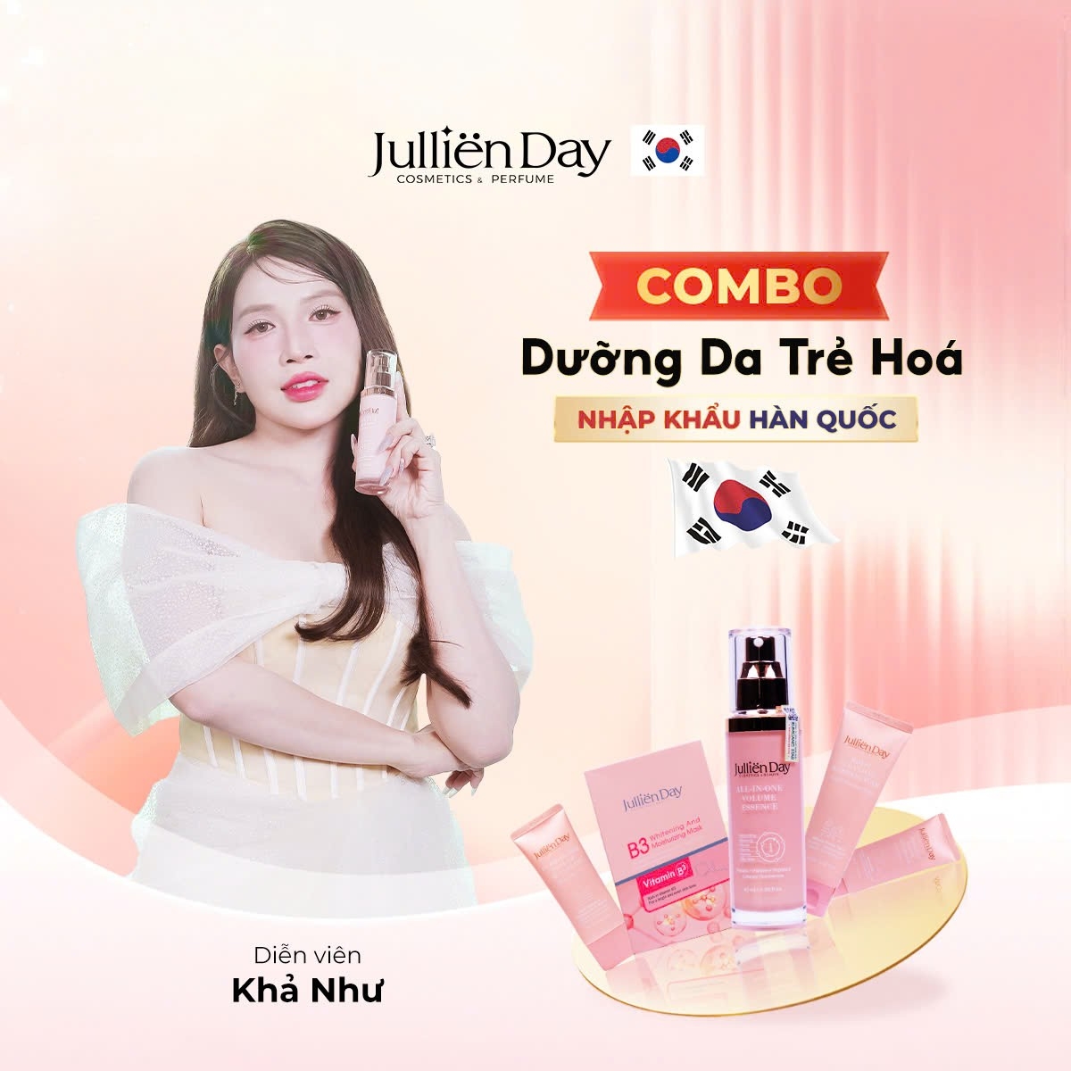 Bộ 5 sản phẩm Jullien Day dưỡng da sáng khỏe mịn màng chuẩn Hàn