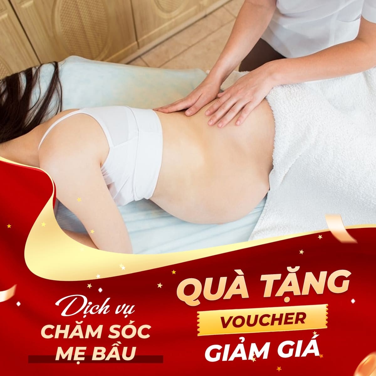 Tặng voucher dịch vụ massage mẹ bầu thư giãn