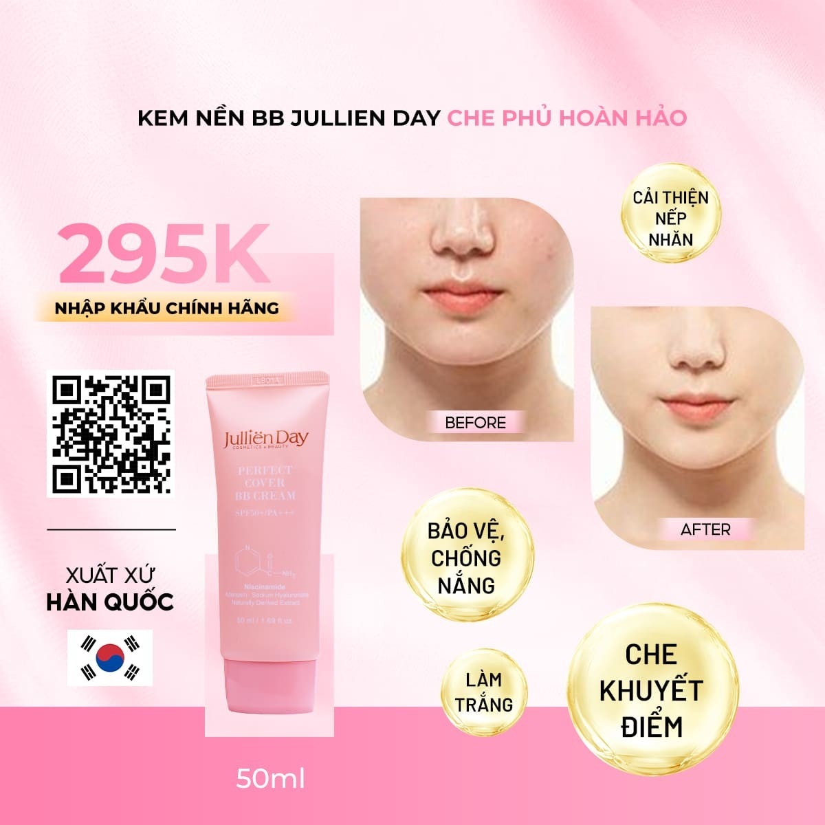 Kem nền BB che phủ hoàn hảo Jullien Day 50ml