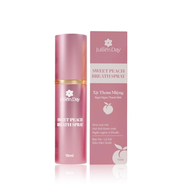 Xịt thơm miệng Jullien Day Mint Breath Spray - Vị đào 10ml