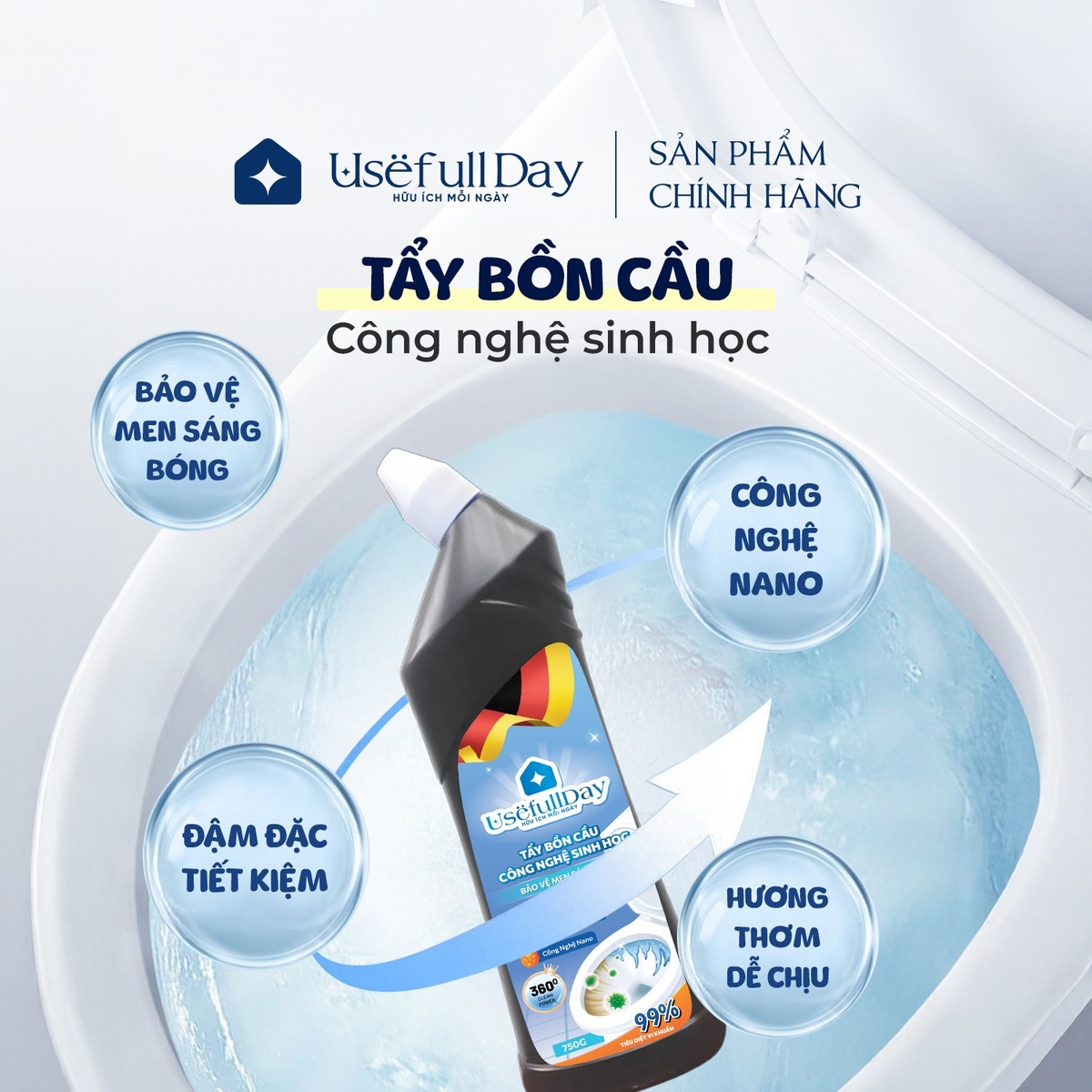 Tẩy bồn cầu công nghệ sinh học Usefull Day (750ml)