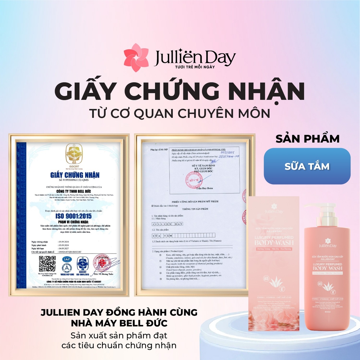 Sữa tắm nước hoa cao cấp Jullien Day 800ml