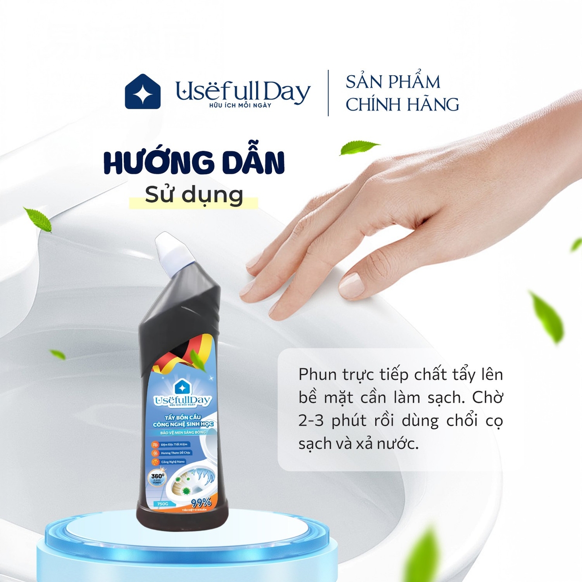Tẩy bồn cầu công nghệ sinh học Usefull Day (750ml)