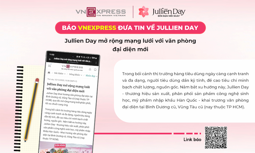 JULLIEN DAY XUẤT HIỆN TRÊN BÁO VNEXPRESS: SAU LỄ KHAI TRƯƠNG VĂN PHÒNG & CỬA HÀNG TẠI BÌNH DƯƠNG VÀ VŨNG TÀU