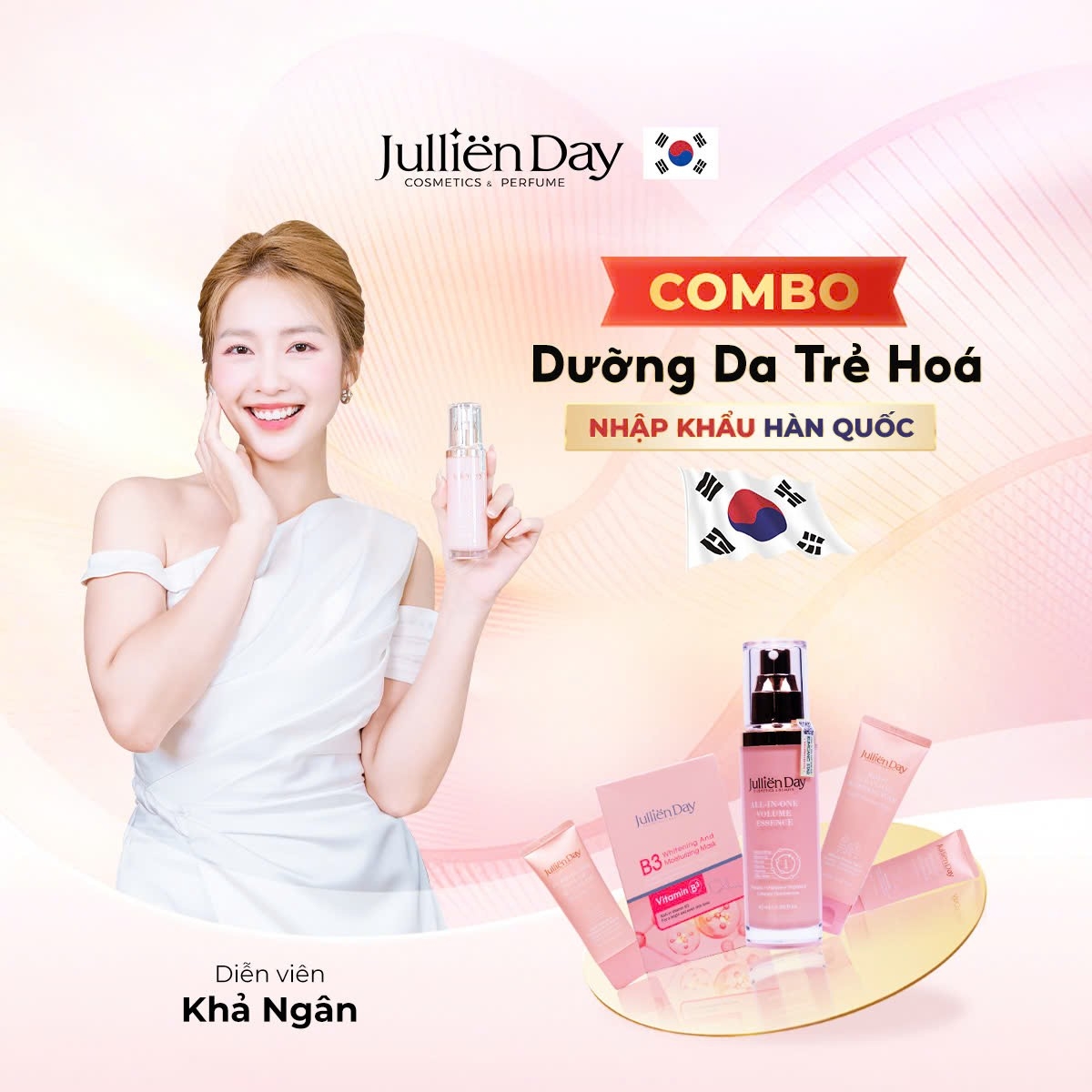 Bộ 5 sản phẩm Jullien Day dưỡng da sáng khỏe mịn màng chuẩn Hàn
