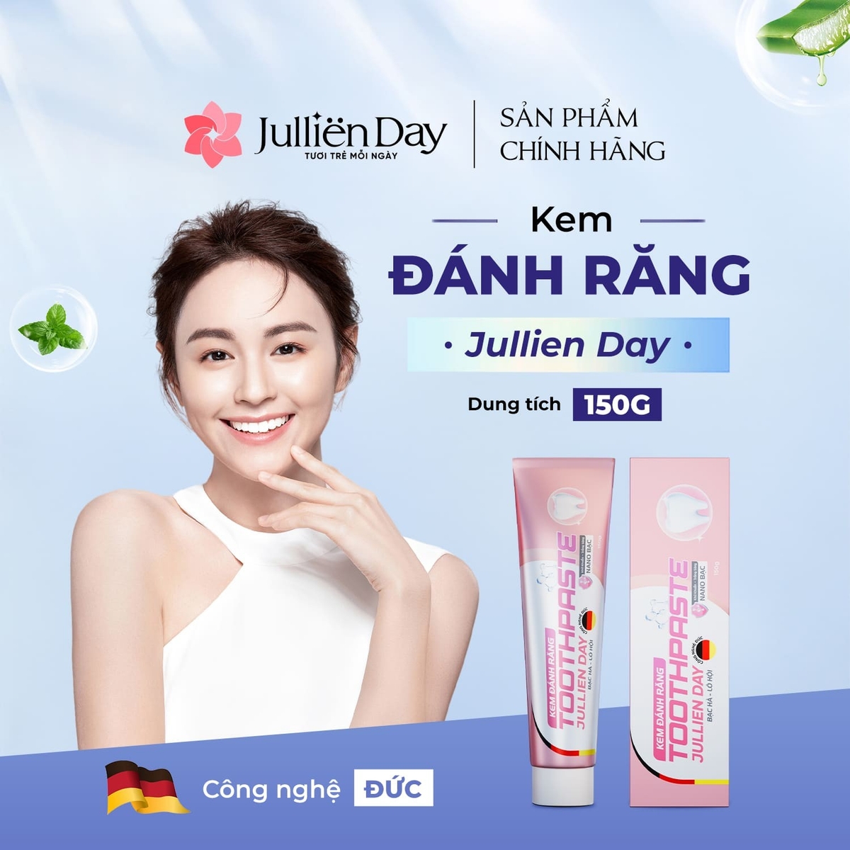 Kem đánh răng cao cấp nano bạc Jullien Day 150g