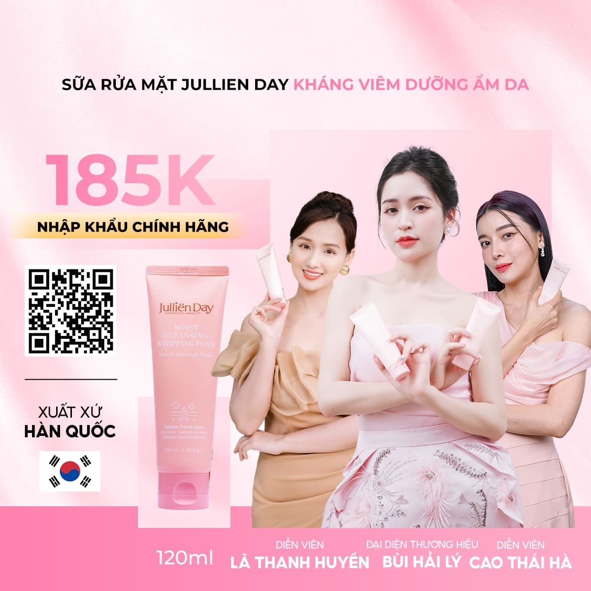 Sữa rửa mặt kháng viêm dưỡng ẩm da Jullien Day (120ml)