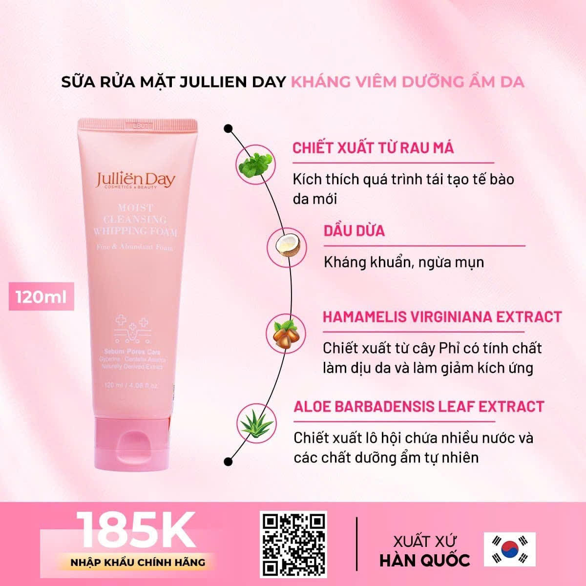 Flash sale mua 1 tặng 1: Tặng tinh chất trắng răng Jullien Day (10ml) khi mua sữa rửa mặt Jullien Day (120ml)