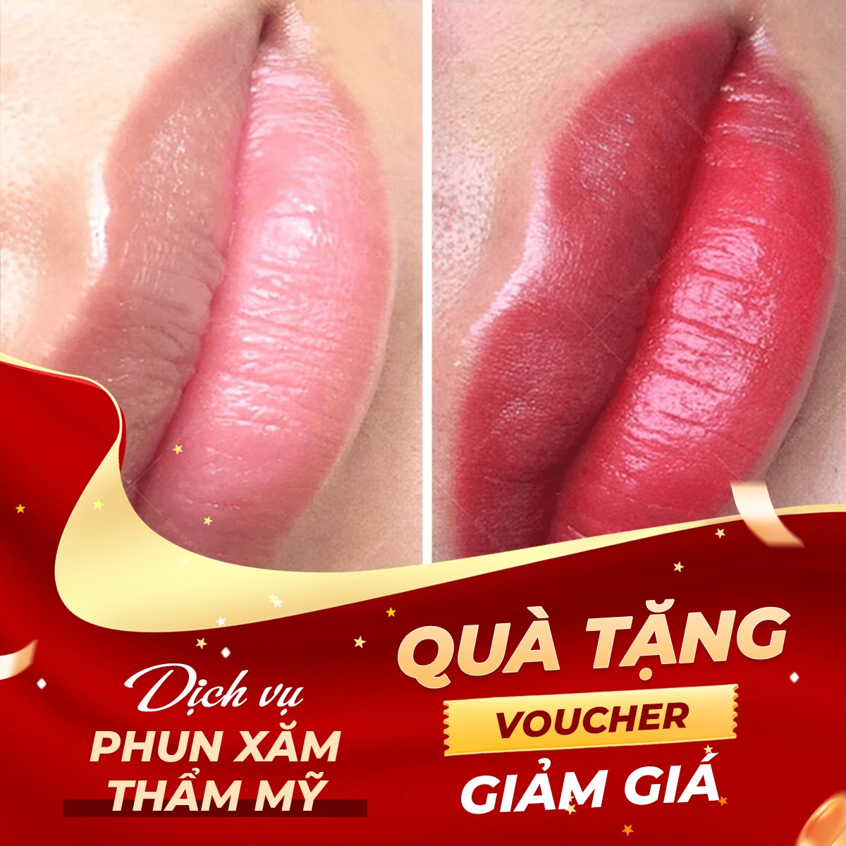 Tặng voucher dịch vụ phun xăm môi kiểu 3D