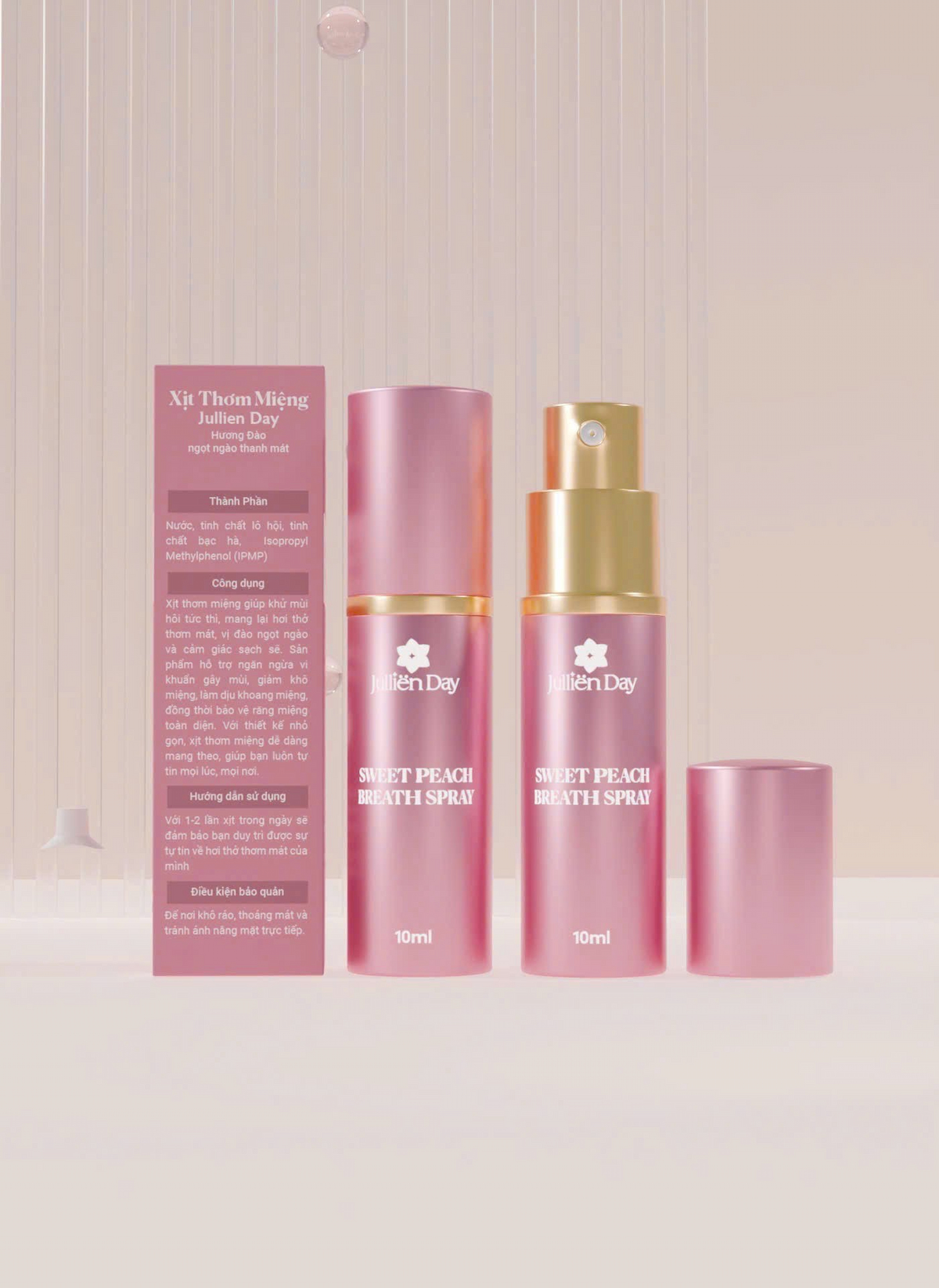 Flash sale: Tặng xịt thơm miệng vị đào (10ml) khi mua Tinh chất trắng răng Jullien Day (10ml)