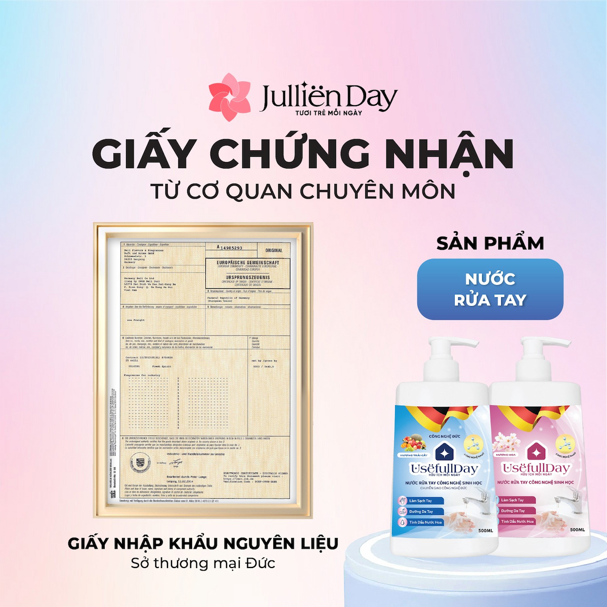 Nước rửa tay công nghệ sinh học Usefull Day - hương trái cây 500ml